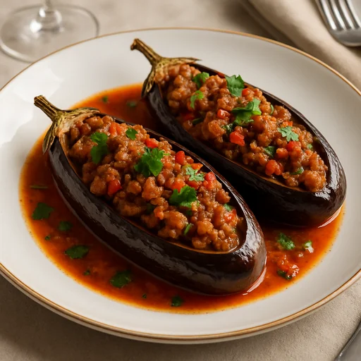Баклажаны фаршированные мясом и овощами